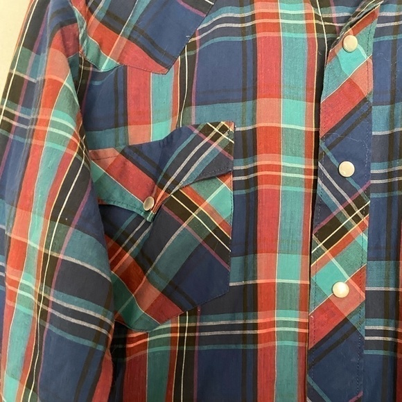 VINTAGE AUTHENTIC WESTERN WEAR PEARL BUTTON DOWN SHIRT SIZE 16.5  34/35 - Picture 5 of 8